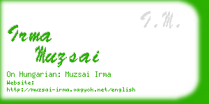 irma muzsai business card